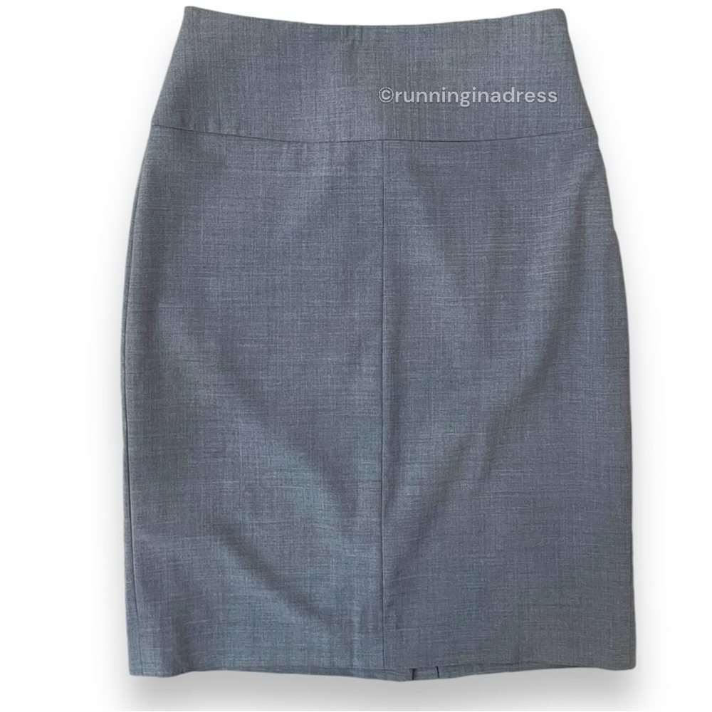 Banana Republic Grey High Waist Stretch Virgin Wool Pencil Skirt Woven In Italy